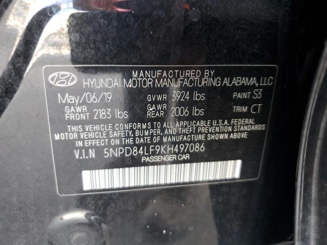 VIN 5NPD84LF9KH497086 2019 Hyundai Elantra, Sel no.12