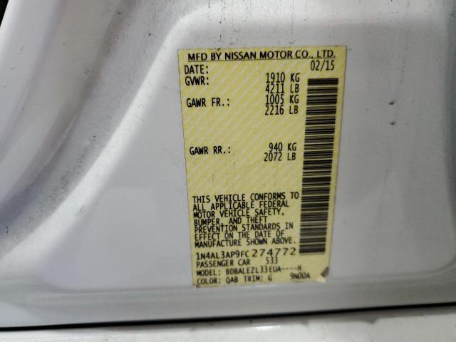 VIN 1N4AL3AP9FC274772 2015 Nissan Altima, 2.5 no.12