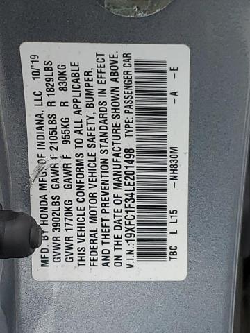2020 HONDA CIVIC EX - 19XFC1F34LE201498