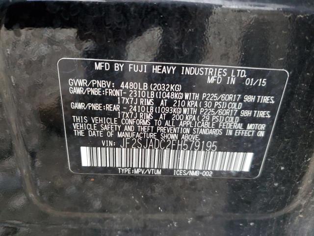 2015 SUBARU FORESTER 2 - JF2SJADC2FH579195