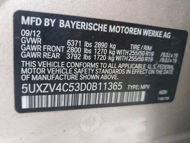 VIN 5UXZV4C53D0B11365 2013 BMW X5, Xdrive35I no.12