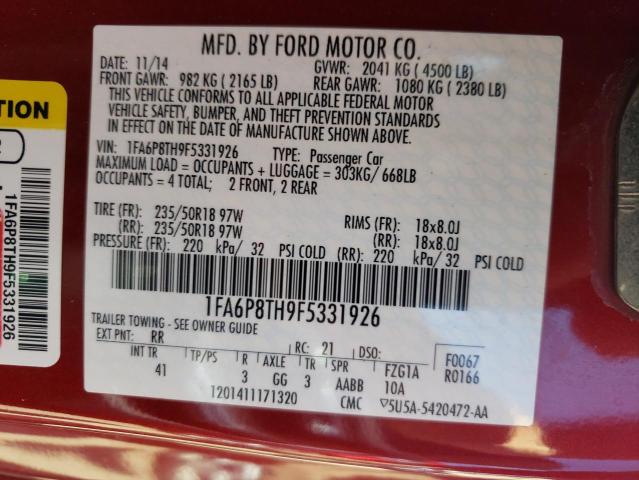 2015 FORD MUSTANG - 1FA6P8TH9F5331926