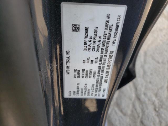 2024 TESLA MODEL 3 - 5YJ3E1EA8RF726578