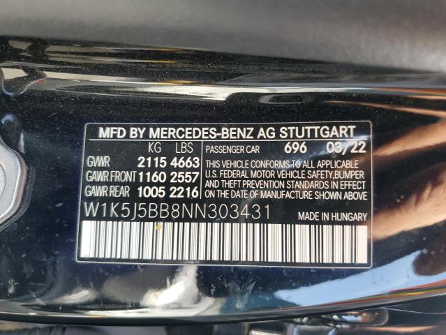 VIN W1K5J5BB8NN303431 2022 Mercedes-Benz CLA-Class,... no.12