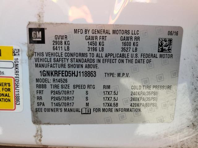 2017 CHEVROLET TRAVERSE L - 1GNKRFED5HJ118863