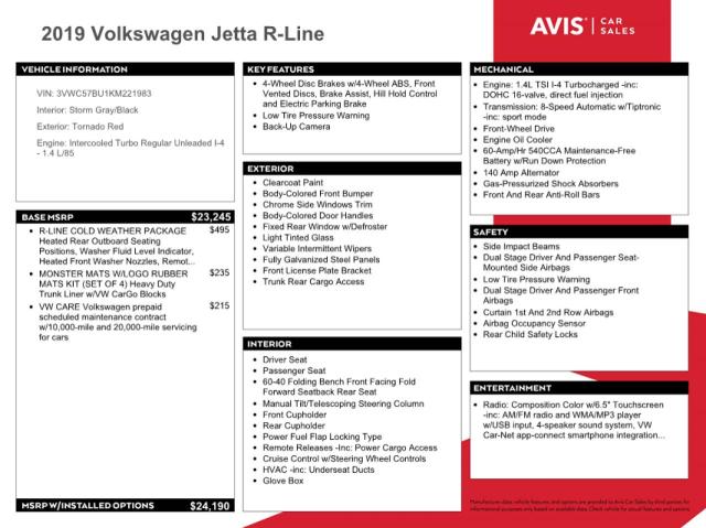 VIN 3VWC57BU1KM221983 2019 Volkswagen Jetta, S no.12