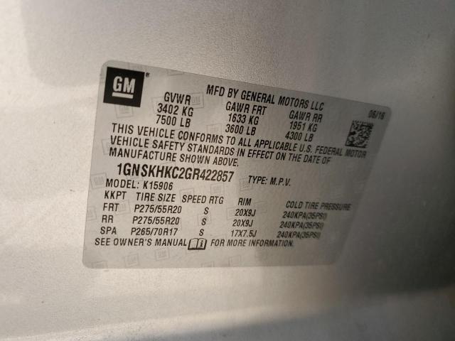2016 CHEVROLET SUBURBAN K - 1GNSKHKC2GR422857