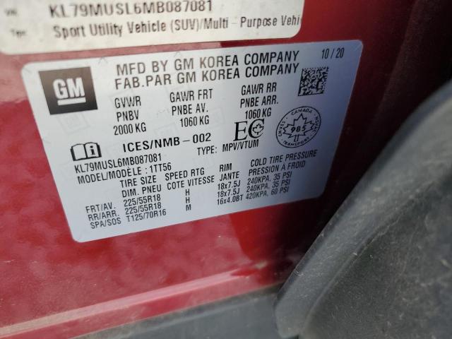 2021 CHEVROLET TRAILBLAZE - KL79MUSL6MB087081