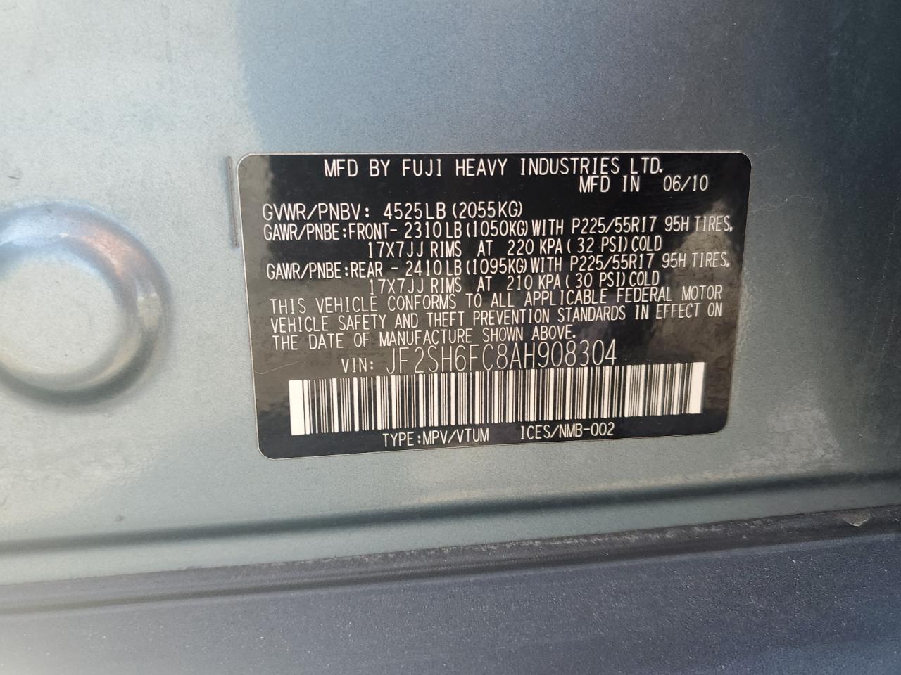 Lot #3025789309 2010 SUBARU FORESTER 2