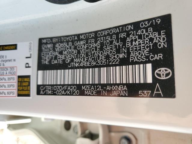 VIN JTNK4RBE8K3051222 2019 Toyota Corolla, SE no.12