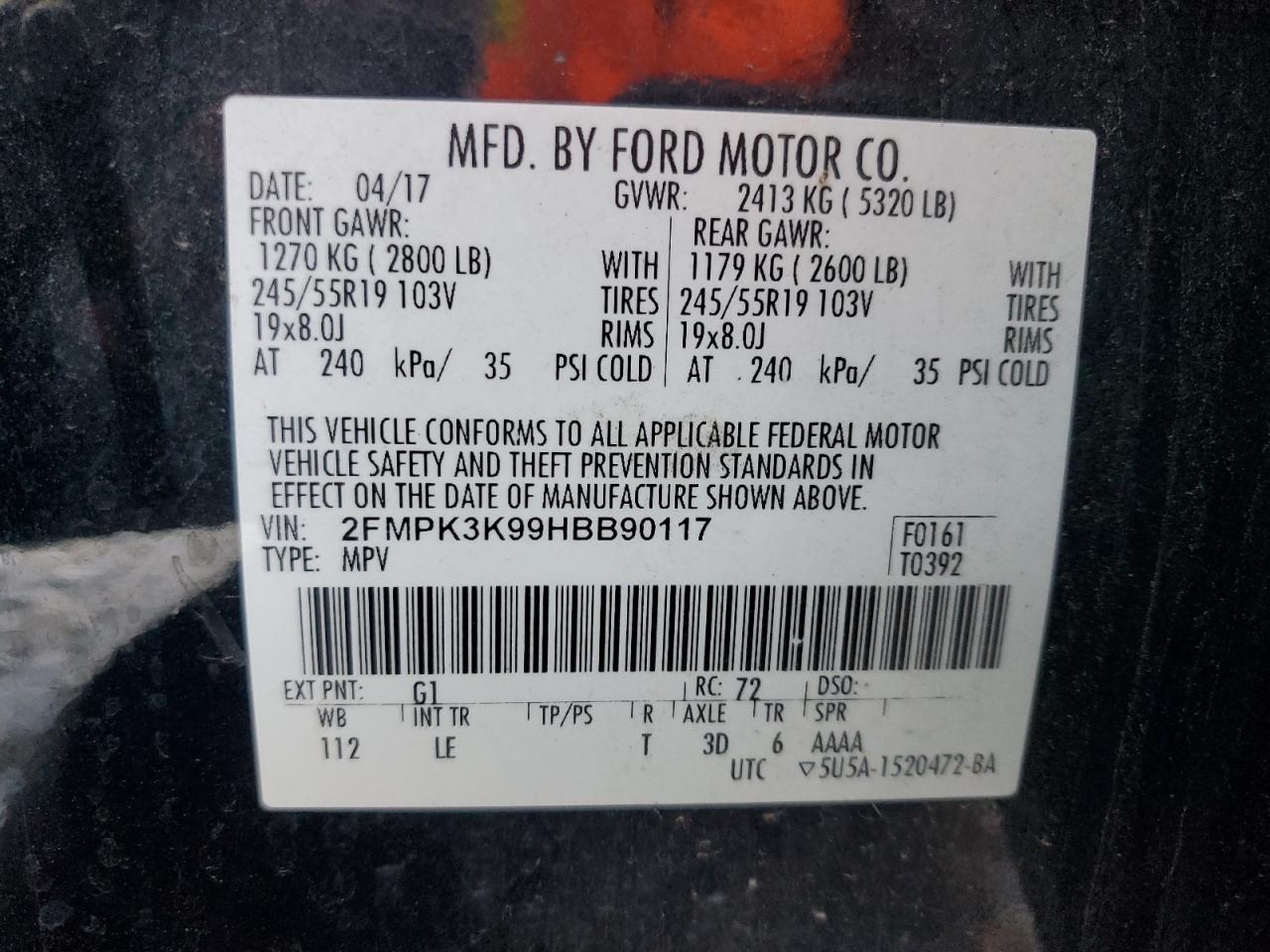 Lot #2911958518 2017 FORD EDGE TITAN