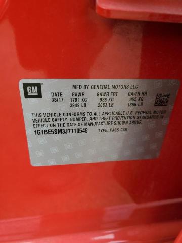 2018 CHEVROLET CRUZE LT - 1G1BE5SM3J7110548