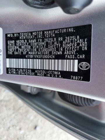 VIN 4T1BF1FKXFU900424 2015 Toyota Camry, LE no.13