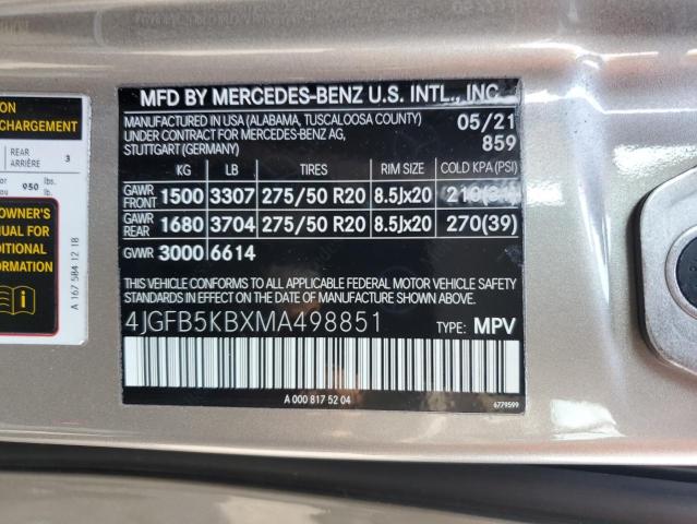 2021 MERCEDES-BENZ GLE 450 4M - 4JGFB5KBXMA498851