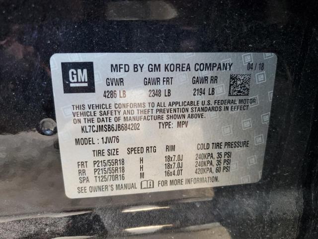 2018 CHEVROLET TRAX PREMI KL7CJMSB6JB684202