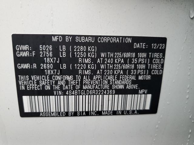 VIN 4S4BTGLD6R3224369 2024 SUBARU OUTBACK no.13