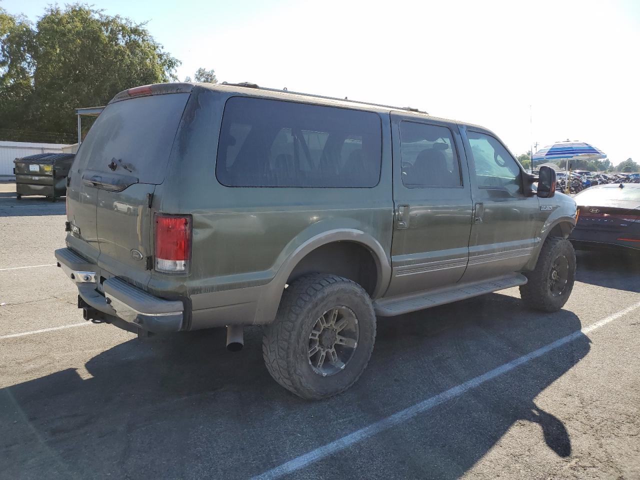 FORD EXCURSION 2001 green  diesel 1FMSU43F01EA09379 photo #4