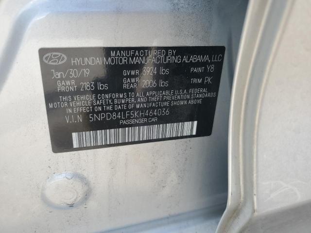 2019 HYUNDAI ELANTRA SE 5NPD84LF5KH464036  70589394