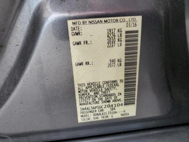 2016 NISSAN ALTIMA 2.5 - 1N4AL3AP1GC204104