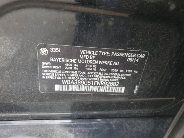 VIN WBA3B9G51FNR92882 2015 BMW 3 Series, 335 XI no.13