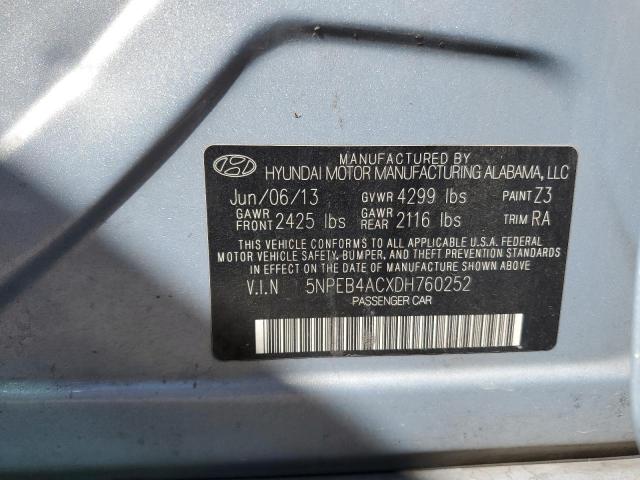 VIN 5NPEB4ACXDH760252 2013 Hyundai Sonata, Gls no.12