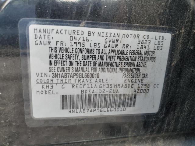2016 NISSAN SENTRA S - 3N1AB7AP9GL660010