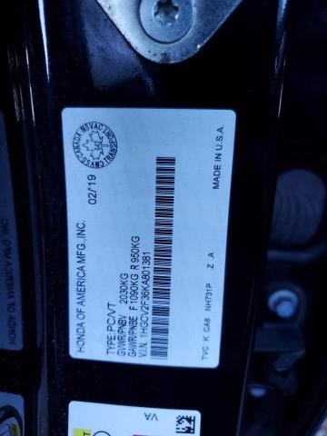 2019 HONDA ACCORD SPO - 1HGCV2F36KA801381