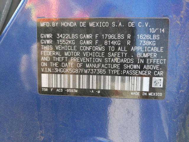 2015 HONDA FIT EX - 3HGGK5G87FM737365