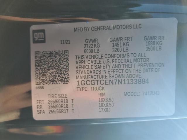 2022 CHEVROLET COLORADO L - 1GCGTCEN7N1133884
