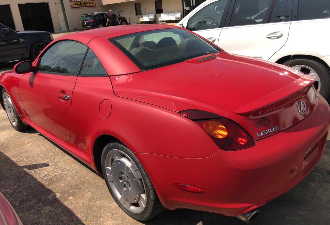 LEXUS SC 430 2003 red converti gas JTHFN48Y530046505 photo #4