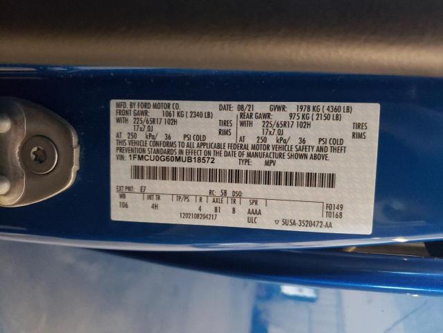 2021 FORD ESCAPE SE - 1FMCU0G60MUB18572