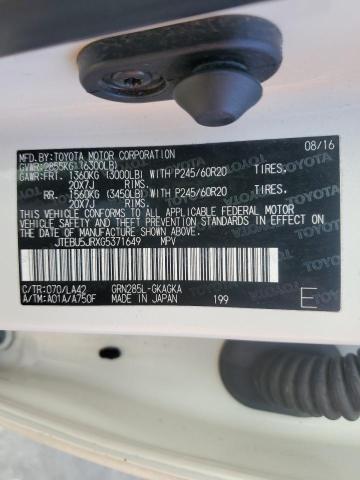 2016 TOYOTA 4RUNNER SR - JTEBU5JRXG5371649