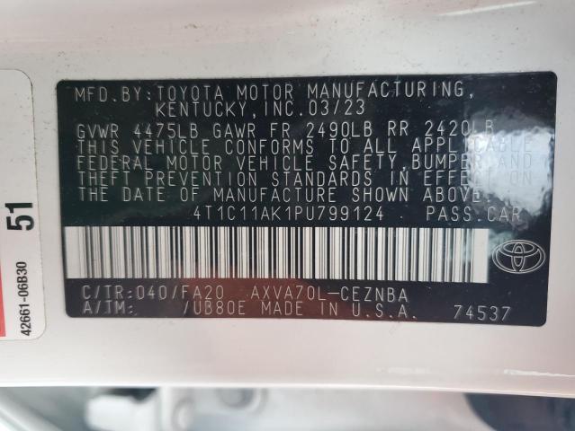 VIN 4T1C11AK1PU799124 2023 Toyota Camry, LE no.12