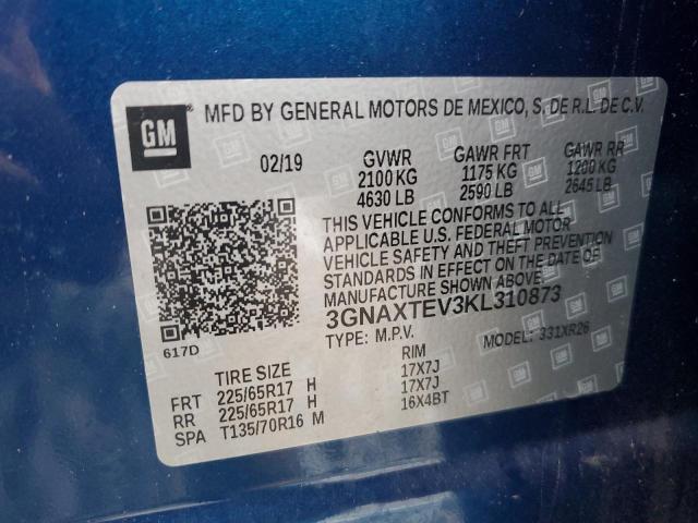 2019 CHEVROLET EQUINOX LT - 3GNAXTEV3KL310873