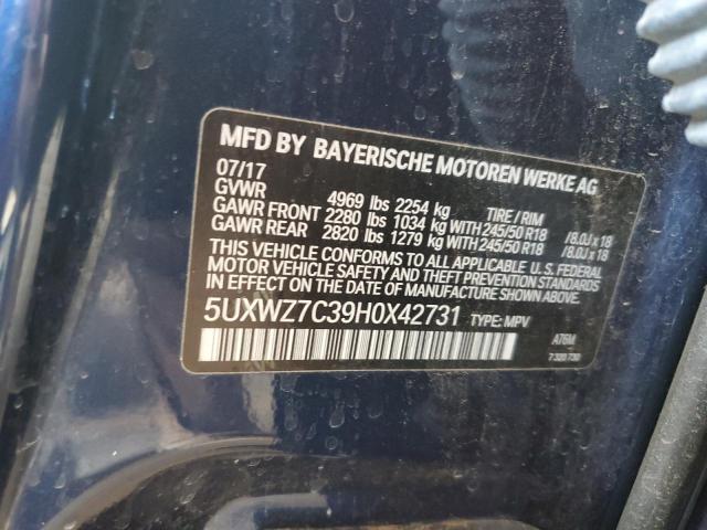 2017 BMW X3 SDRIVE2 - 5UXWZ7C39H0X42731