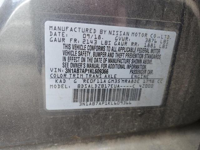 2019 NISSAN SENTRA S - 3N1AB7AP1KL609366