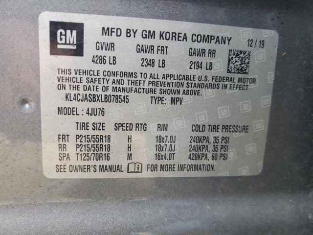 VIN KL4CJASBXLB078545 2020 Buick Encore, Preferred no.12