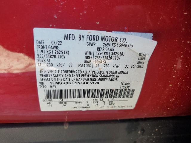 2022 FORD EXPLORER S - 1FMSK8KH1NGB65120