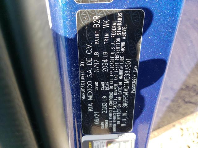 2021 KIA FORTE EX - 3KPF54AD1ME387501