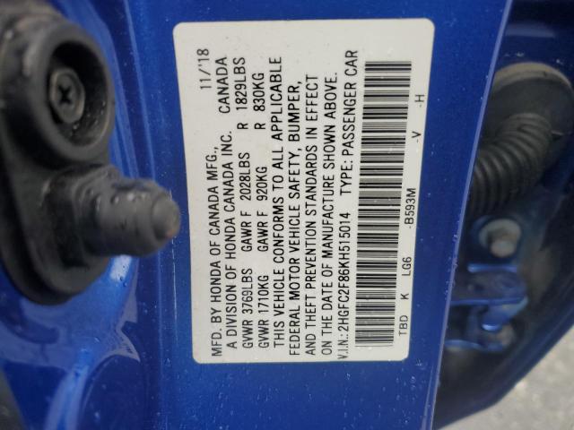 2019 HONDA CIVIC SPOR - 2HGFC2F86KH515014