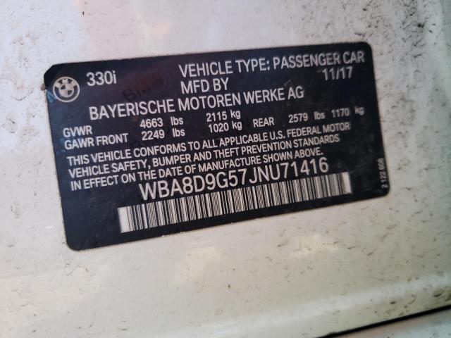 2018 BMW 330 XI - WBA8D9G57JNU71416