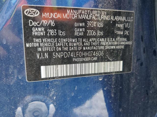 2017 HYUNDAI ELANTRA SE - 5NPD74LF0HH174606