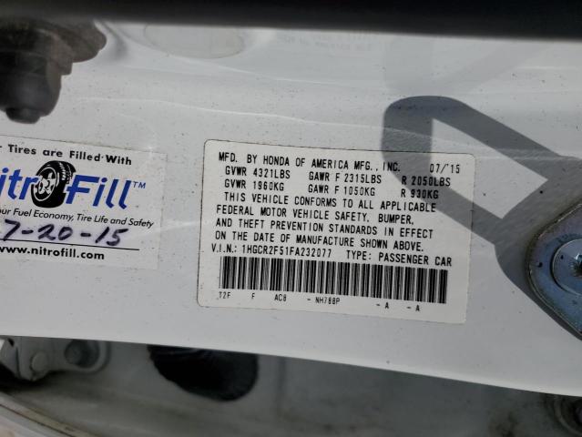 2015 HONDA ACCORD SPO - 1HGCR2F51FA232077