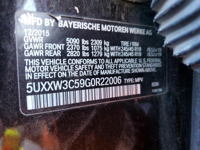 2016 BMW X4 XDRIVE2 - 5UXXW3C59G0R22006