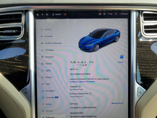 VIN 5YJSA1E21HF178650 2017 Tesla MODEL S no.9