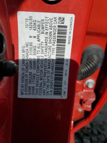 2020 HONDA CIVIC EXL - 2HGFC1F79LH680316