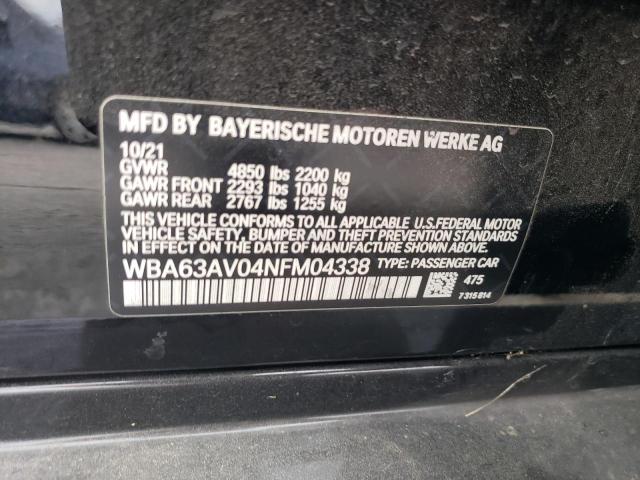 2022 BMW 430I GRAN WBA63AV04NFM04338