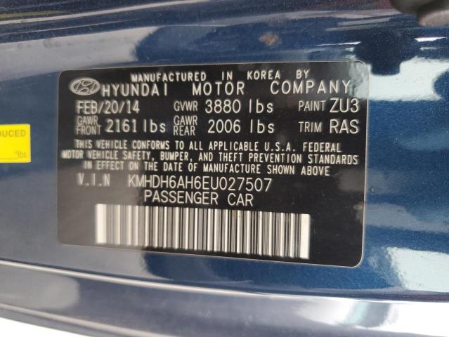 VIN KMHDH6AH6EU027507 2014 Hyundai Elantra, GS no.12