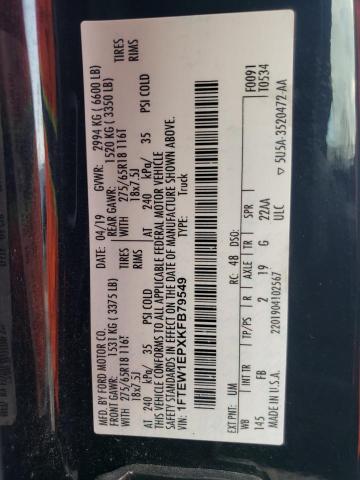 2019 FORD F150 SUPER - 1FTEW1EPXKFB79549
