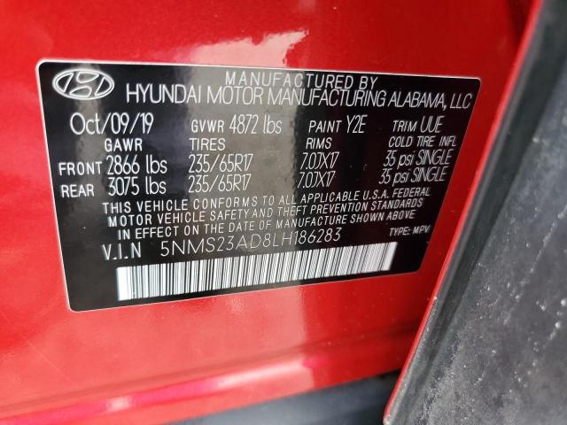 2020 HYUNDAI SANTA FE S - 5NMS23AD8LH186283